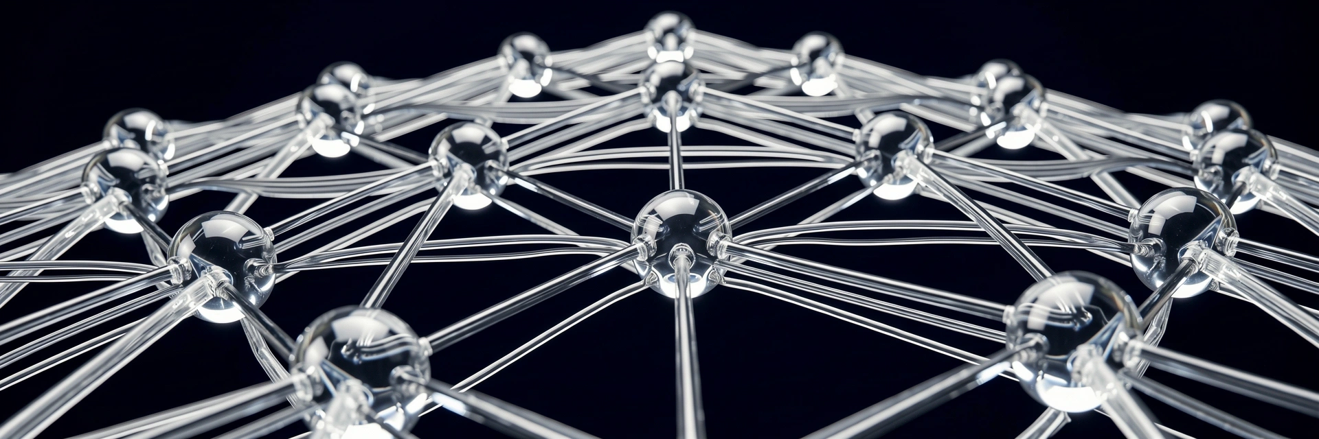 Visual metaphor for interconnected data nodes